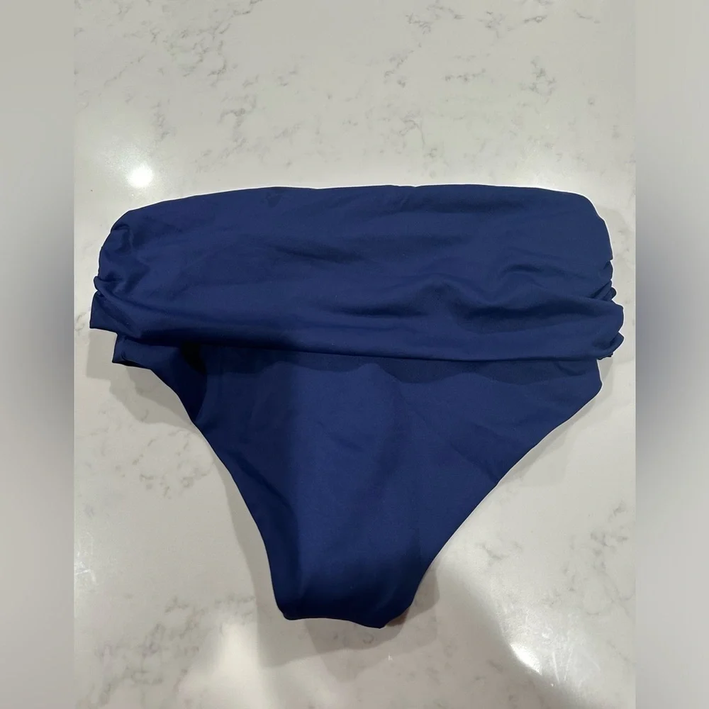 Skims Shaping Swim Foldover Skirt Bikini Bottom Midnight Blue M & XXS